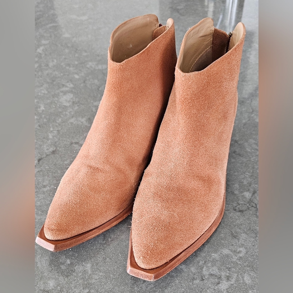 Suede Leather Wai & Pal Booties, Size:37, Color: Camel